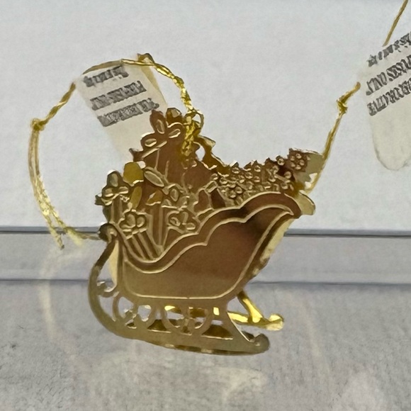 Mini brass holiday ornaments, vintage, new with tags. - Picture 2 of 5